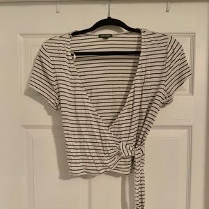 Wild Fable Striped Wrap Top